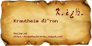 Krautheim Áron névjegykártya